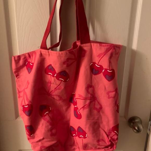 Cherry bow canvas tote - Picture 1 of 1